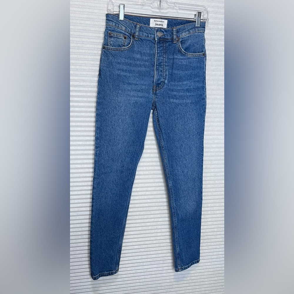 Reformation Serena Jeans Size 26 High Skinny Crop Button Fly Stretch